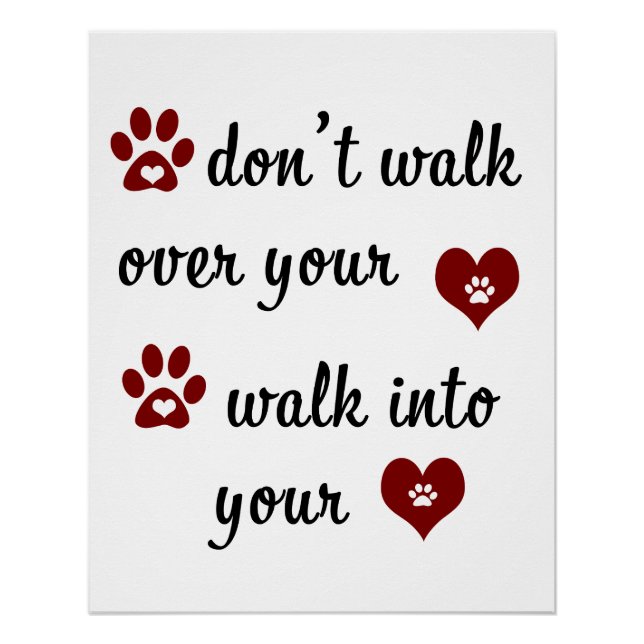 Paw Heart  Quote Glossy Poster (Front)