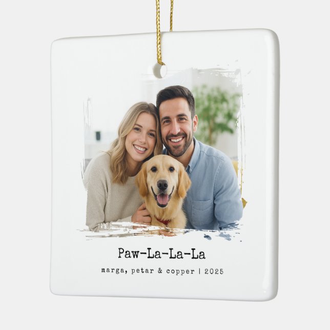 Paw-La-La-La – Pet & Family Photo Ornament  (Left)