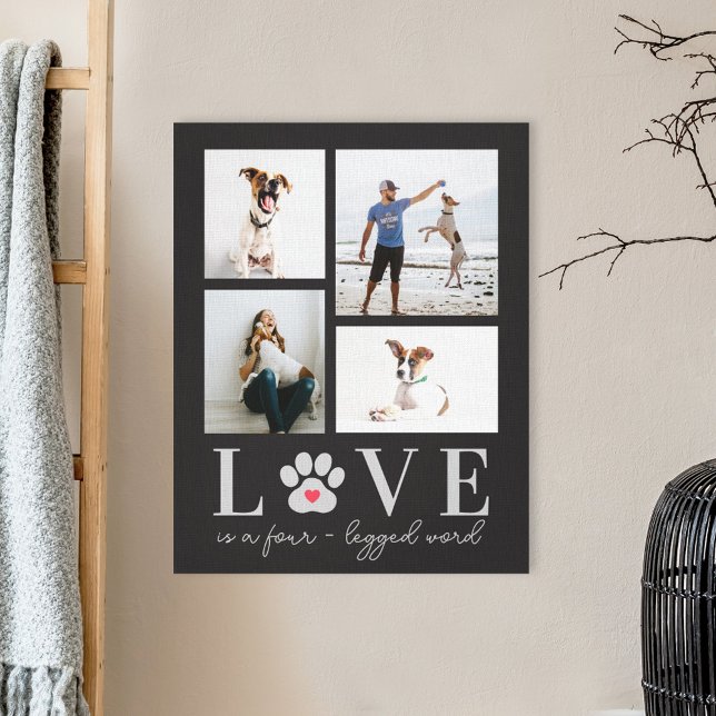 Paw Love Editable Colour Pet Photo Canvas Print (Creator Uploaded)