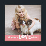 Paw Love Editable Colour Photo Magnet<br><div class="desc">Photo gifts make the best gifts! Easily personalised with your text and/or photo(s) for a custom look. Designed by Berry Berry Sweet,  Modern Stationery and Personalised Gifts. Visit our website at www.berryberrysweet.com to see our full product lines.</div>