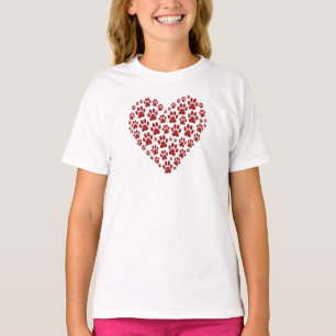 Paw Love Heart Kids T-Shirt
