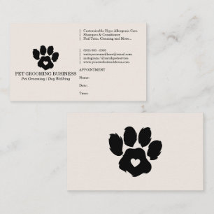 Paw Minimal Ivor Pet Branding Appointment Reminder Business Card
