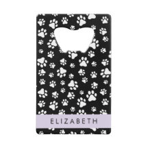 Paw Pattern, Dog Paws, Black and White, Your Name