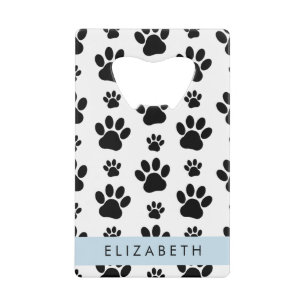 Paw Pattern, Dog Paws, Black and White, Your Name