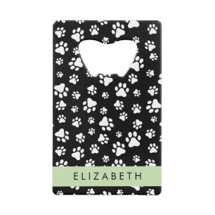 Paw Pattern, Dog Paws, Black and White, Your Name