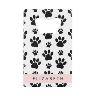 Paw Pattern, Dog Paws, Black and White, Your Name