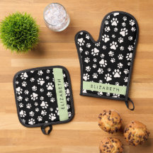 Paw Pattern, Dog Paws, Black and White, Your Name