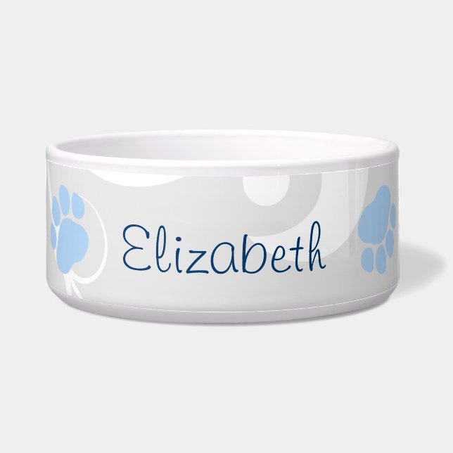 Paw Pattern, Dog Paws, Blue Paws, Your Name (Front)