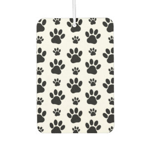 Paw Pattern, Dog Paws, Paw Prints, Black and White Car Air Freshener