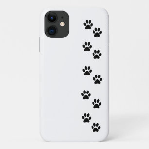 Paw Pattern, Dog Paws, Paw Prints, Black and White iPhone 11 Case