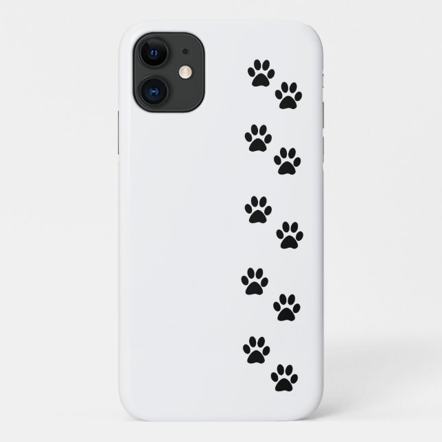 Paw Pattern, Dog Paws, Paw Prints, Black and White Case-Mate iPhone Case (Back)