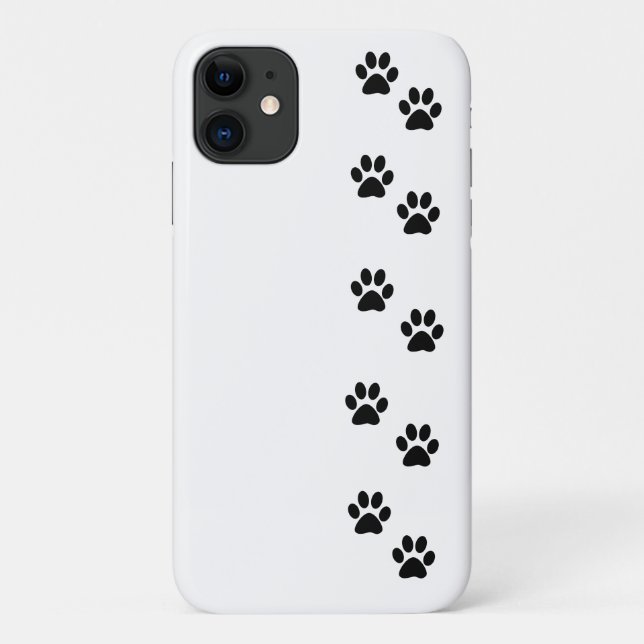 Paw Pattern, Dog Paws, Paw Prints, Black and White Case-Mate iPhone Case (Back)