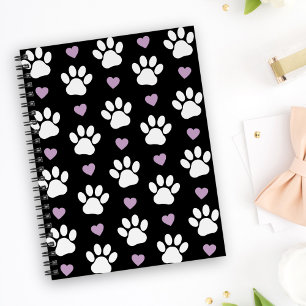 Paw Pattern, Dog Paws, White Paws, Lilac Hearts Planner