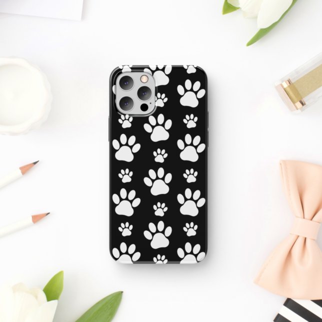 Paw Pattern, Paw Prints, Dog Paws, Black and White (Creator Uploaded)