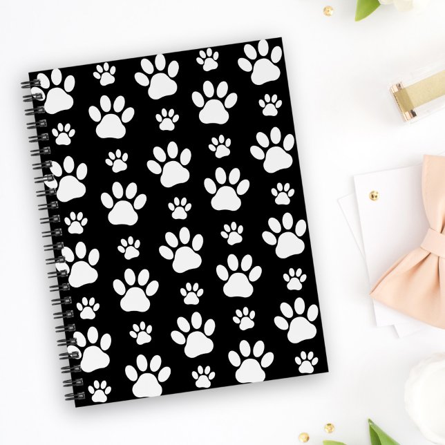 Paw Pattern, Paw Prints, Dog Paws, Black and White Planner (Creator Uploaded)