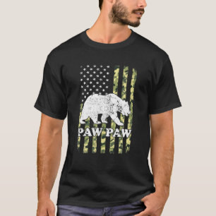 Paw Paw Bear Camping Hiking Camouflage USA America T-Shirt
