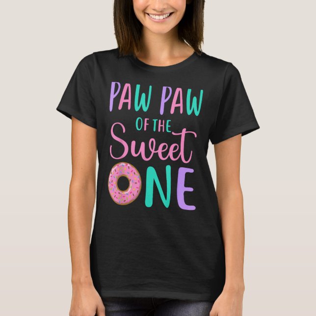 Paw Paw of the Sweet One Grandpa 1st Birthday Girl T-Shirt (Front)