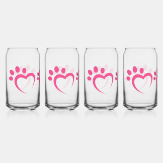 paw paws love heart icon can glass