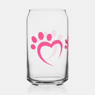 paw paws love heart icon can glass