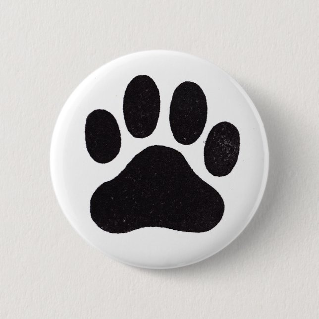 Paw Print 6 Cm Round Badge (Front)