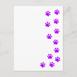 paw print - add your own name or dog breed postcard