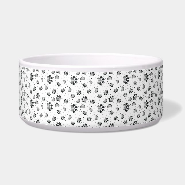 Paw Print and Grooming Comb Pattern in Grey Colour (Left)