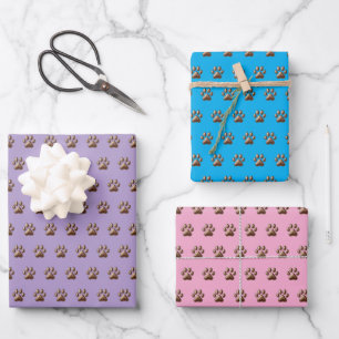 Paw Print Animal Lover Wrapping Paper Sheet