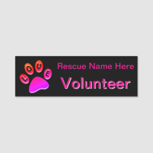 Paw Print Animal Volunteer Name Tag