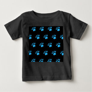 Paw Print Baby's T-Shirt (Black & Blue)
