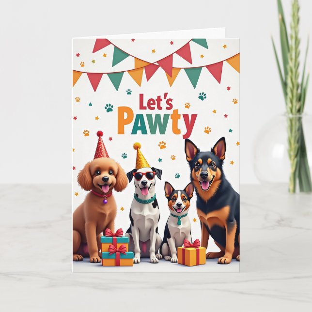 Paw Print Birthday Card (Front)