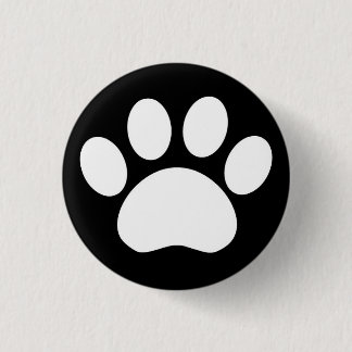 Paw Print: Black Button