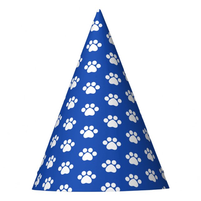 Paw Print - Blue Party Hat (Front)