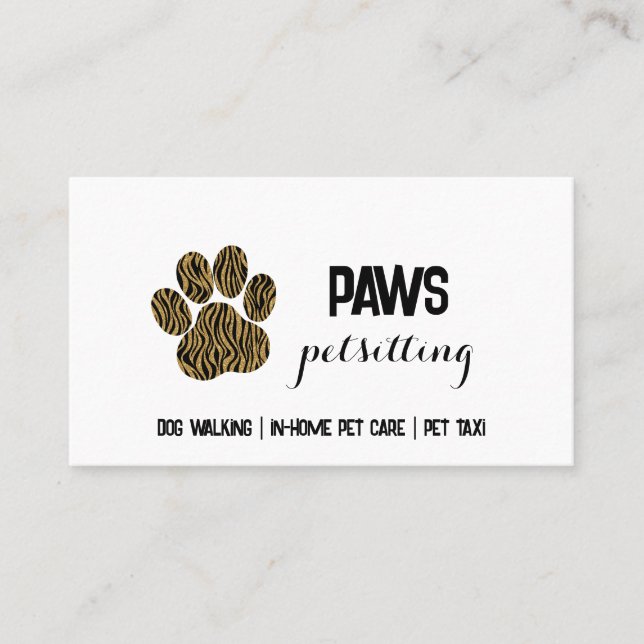 Paw Print  Business Card (Front)