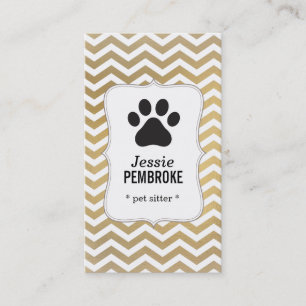 Paw print business card - faux foil