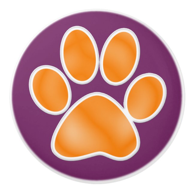 Paw Print Ceramic Drawer Knob - SRF (Front)