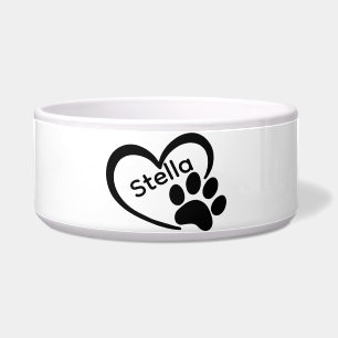 Paw Print Ceramic Personalized Dog Food