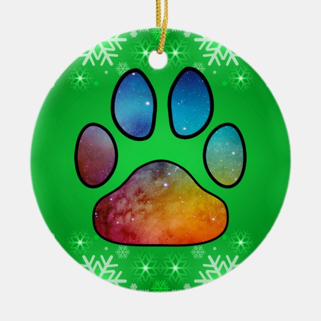 Paw Print Ceramic Tree Decoration (Front)