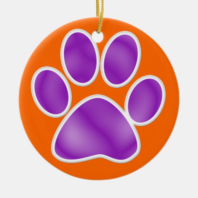 Paw Print Ceramic Tree Decoration (Front)