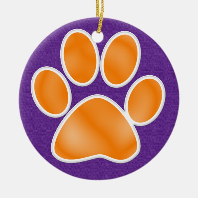Paw Print Ceramic Tree Decoration (Front)
