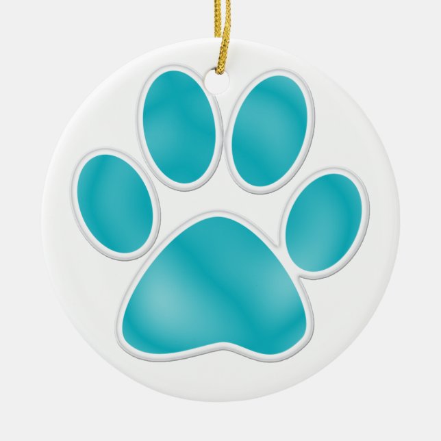 Paw Print Ceramic Tree Decoration (Front)