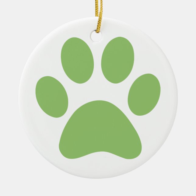 Paw Print   Ceramic Tree Decoration (Front)