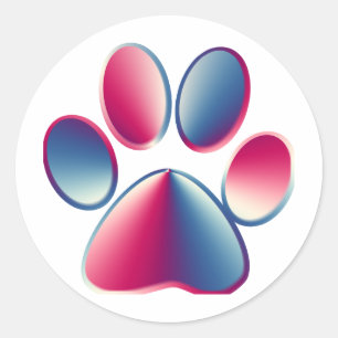 Paw Print Classic Round Sticker