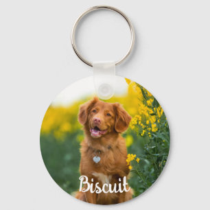 Paw Print Cookies Light Blue Pattern Monogram Key Ring