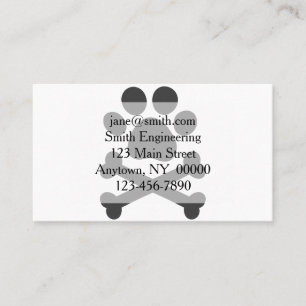 Paw print crossed bones - Choose background colour Business Card