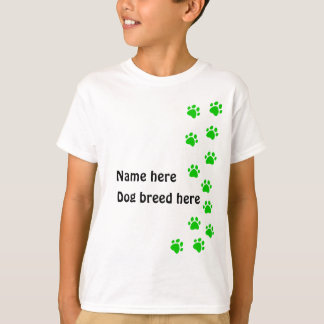 Paw print dark green - add your name or dog breed T-Shirt