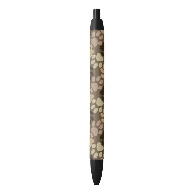 Paw Print Design Black Ink Pen (Front Vertical)