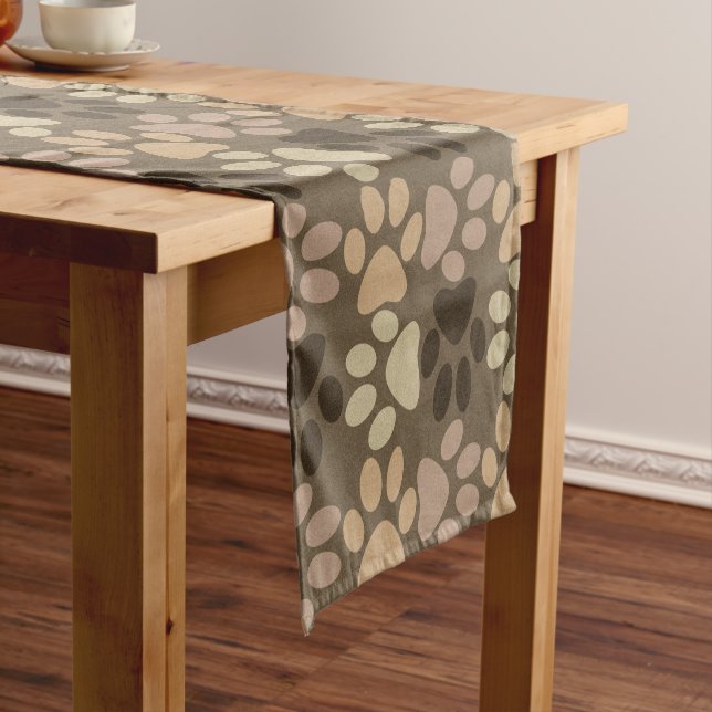 Paw Print Design Short Table Runner (In Situ)