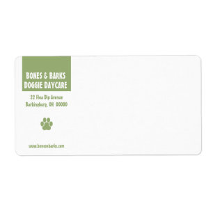 Paw Print Dog Care Shipping Label