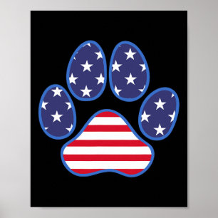 Paw Print Dog Cat 4th Of July American Flag Men Wo