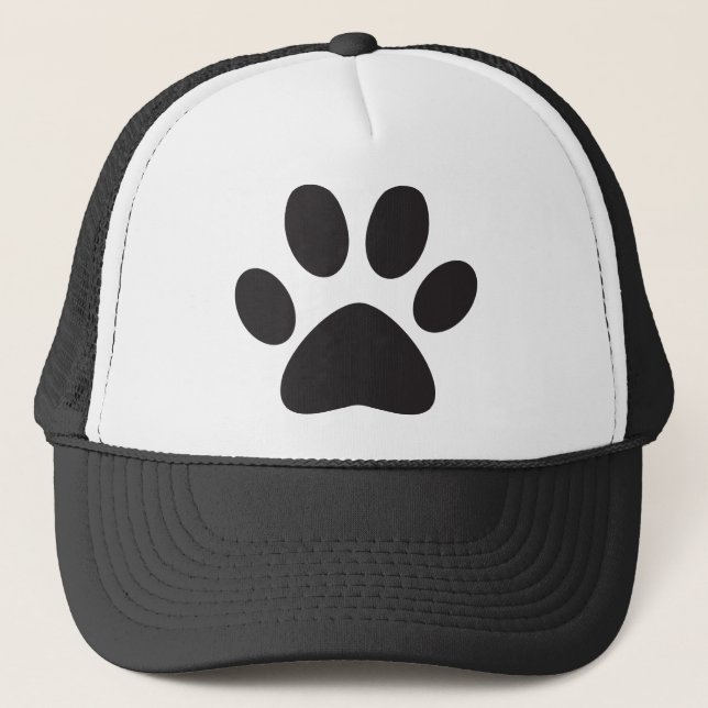 Paw Print Dog Cat Animal Pet Foot Puppy Trucker Hat (Front)